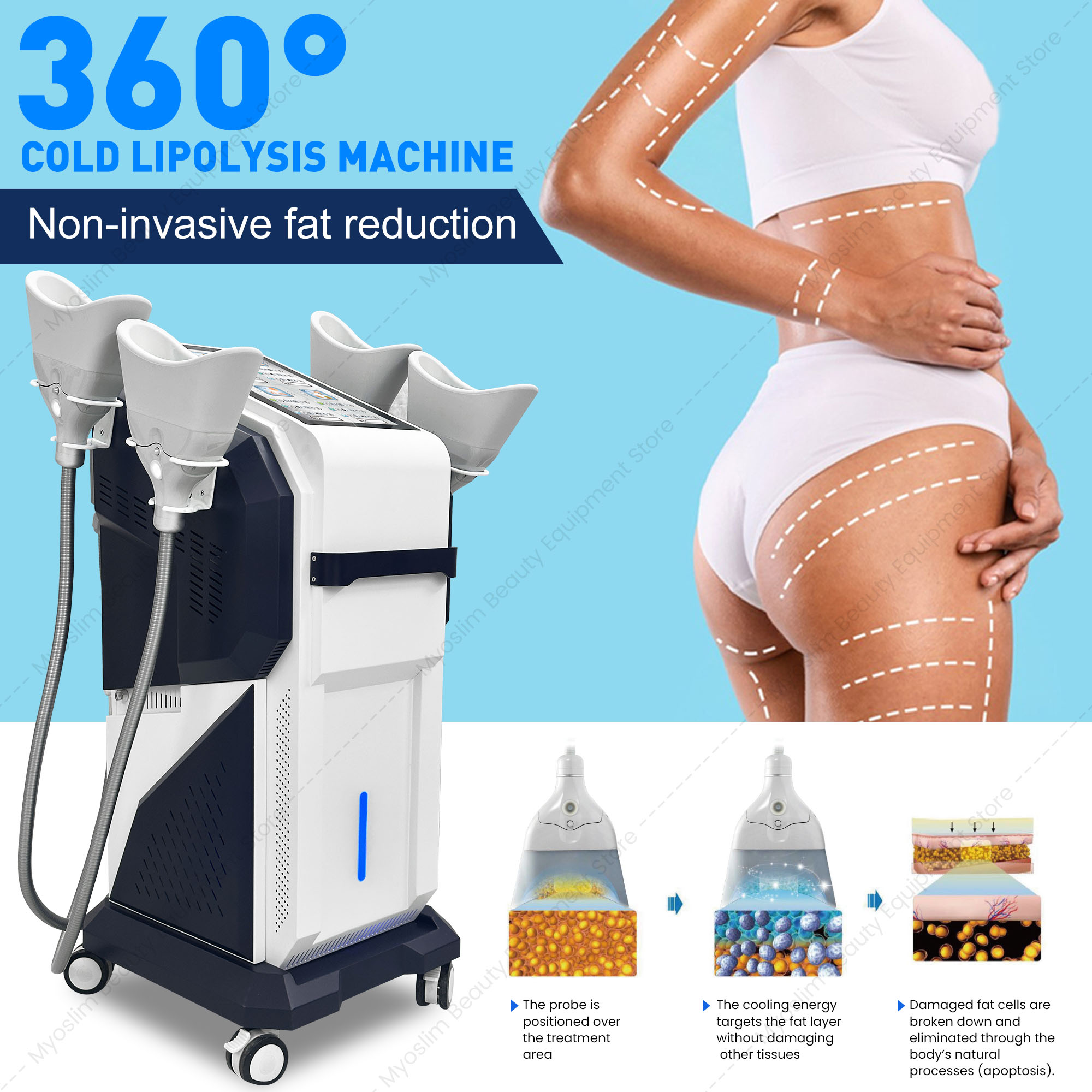 Cryolipolysis Fat Freezing Machine - Cryolipolysis Machine 4 Handle Body Sculpting