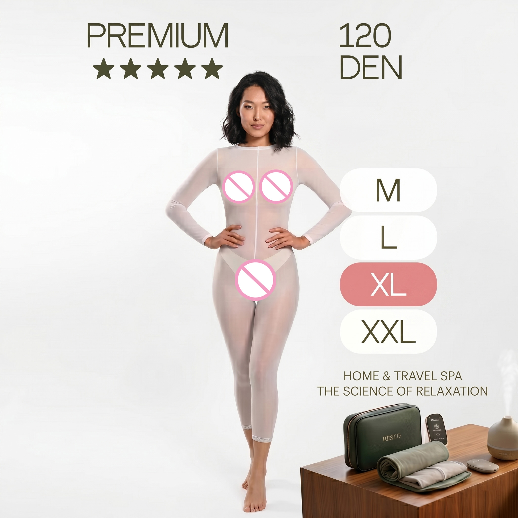Reusable 120 DEN White Women F - огляд і ціна Pressotherapy Lymphatic Drainage Suit