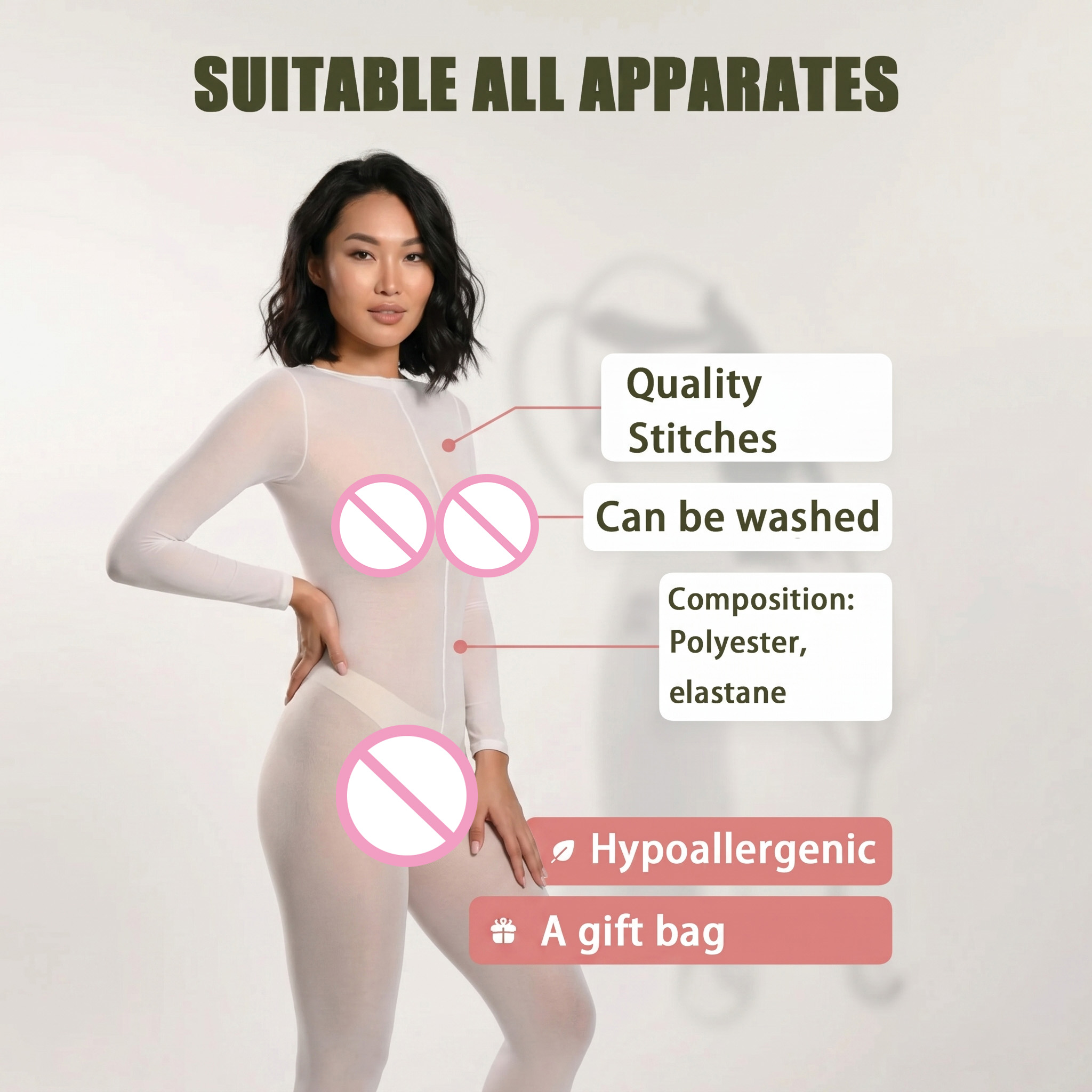 Reusable 120 DEN White Women F - огляд і ціна Pressotherapy Lymphatic Drainage Suit