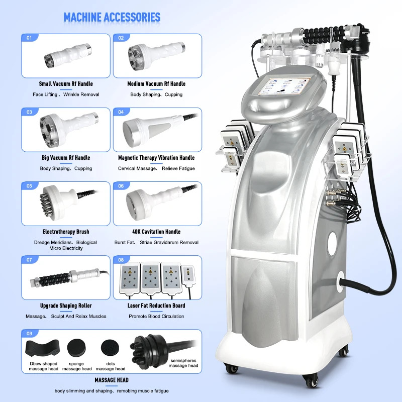 40K 9 in 1 Cavitation Vacuum B - огляд і ціна Lipo Laser Pads Slimming Machine